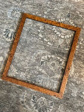 19x16 Vintage Burl Wood Picture Frame Art Nouveau Mid Century Style